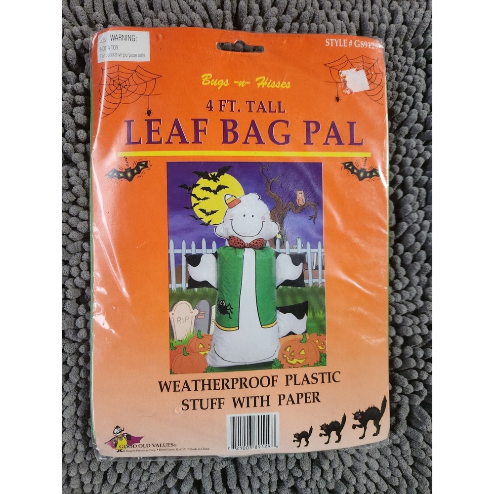 Vintage Halloween Ghost‎ 4Ft Tall Waterproof Leaf Bag Pal 1999~NEW IN PACKAGE
